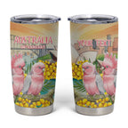 Personalised Pink Galah Australia Day Tumbler Cup Aussie Sydney Opera House Watercolor Stylized - Aussie Hoodie