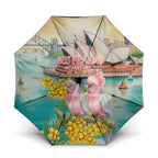 Pink Galah Australia Day Umbrella Aussie Sydney Opera House Watercolor Stylized - Aussie Hoodie
