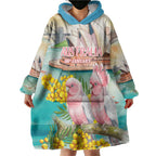 Personalised Pink Galah Australia Day Wearable Blanket Hoodie Aussie Sydney Opera House Watercolor Stylized - Aussie Hoodie