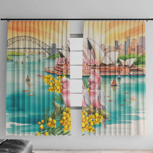 Pink Galah Australia Day Window Curtain Aussie Sydney Opera House Watercolor Stylized - Aussie Hoodie