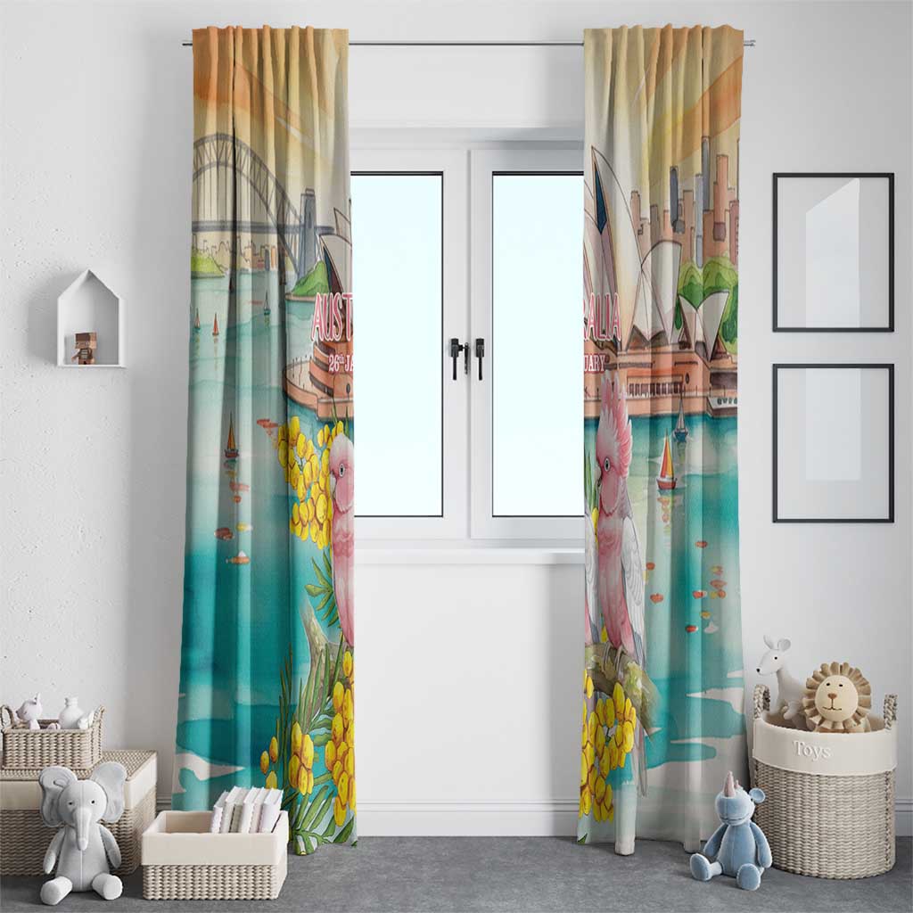 Pink Galah Australia Day Window Curtain Aussie Sydney Opera House Watercolor Stylized - Aussie Hoodie