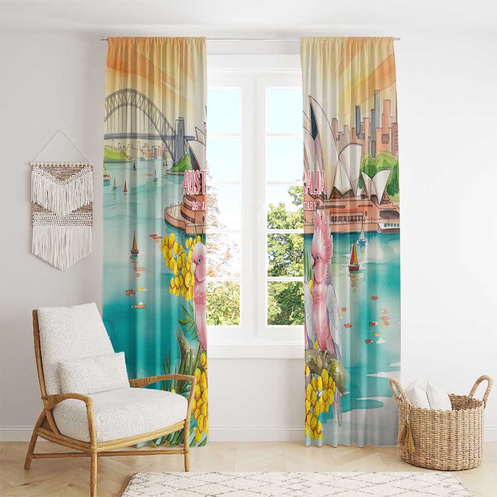 Pink Galah Australia Day Window Curtain Aussie Sydney Opera House Watercolor Stylized - Aussie Hoodie