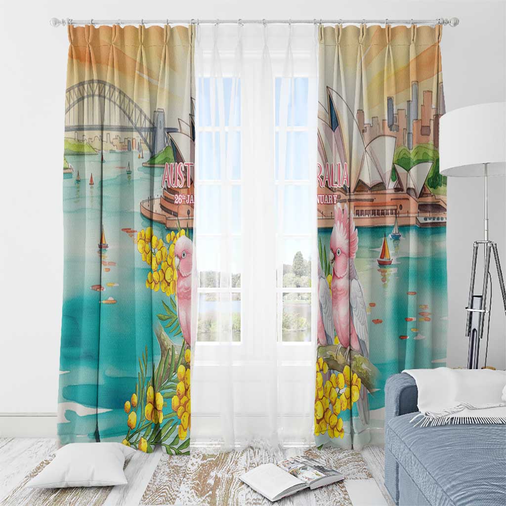 Pink Galah Australia Day Window Curtain Aussie Sydney Opera House Watercolor Stylized - Aussie Hoodie