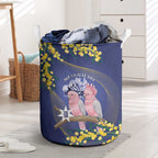 Pink Galah Australia Day Laundry Basket 26th January Golden Wattle Flag Color - Aussie Hoodie