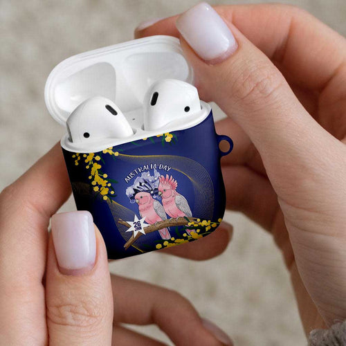 Pink Galah Australia Day AirPods Case 26th January Golden Wattle Flag Color - Aussie Hoodie