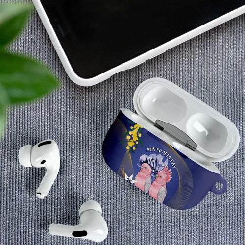 Pink Galah Australia Day AirPods Case 26th January Golden Wattle Flag Color - Aussie Hoodie