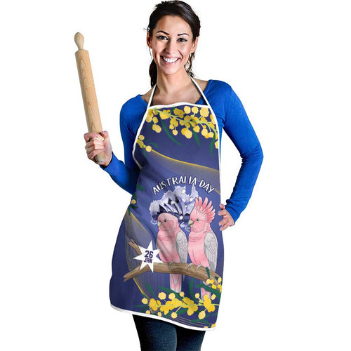 Pink Galah Australia Day Apron 26th January Golden Wattle Flag Color - Aussie Hoodie
