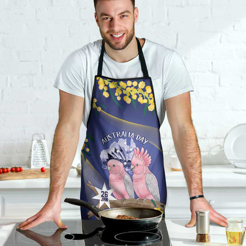 Pink Galah Australia Day Apron 26th January Golden Wattle Flag Color - Aussie Hoodie