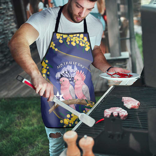 Pink Galah Australia Day Apron 26th January Golden Wattle Flag Color - Aussie Hoodie