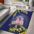 Pink Galah Australia Day Area Rug 26th January Golden Wattle Flag Color - Aussie Hoodie