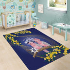 Pink Galah Australia Day Area Rug 26th January Golden Wattle Flag Color - Aussie Hoodie