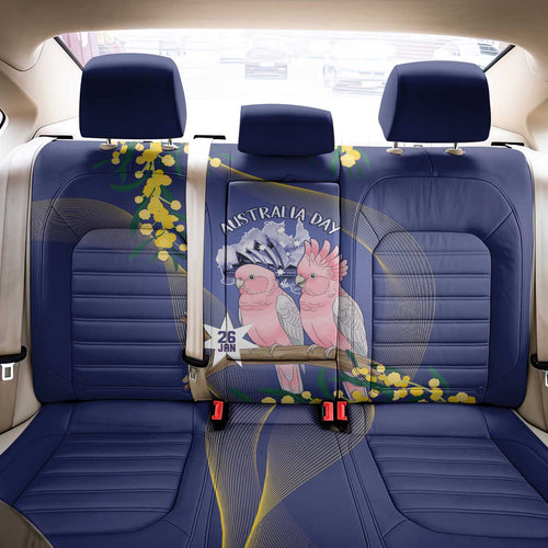 Pink Galah Australia Day Back Car Seat Cover 26th January Golden Wattle Flag Color - Aussie Hoodie