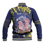 Personalised Pink Galah Australia Day Baseball Jacket 26th January Golden Wattle Flag Color - Aussie Hoodie