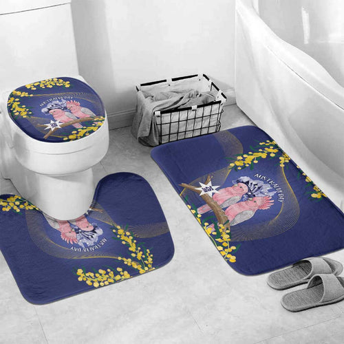 Pink Galah Australia Day Bathroom Set 26th January Golden Wattle Flag Color - Aussie Hoodie