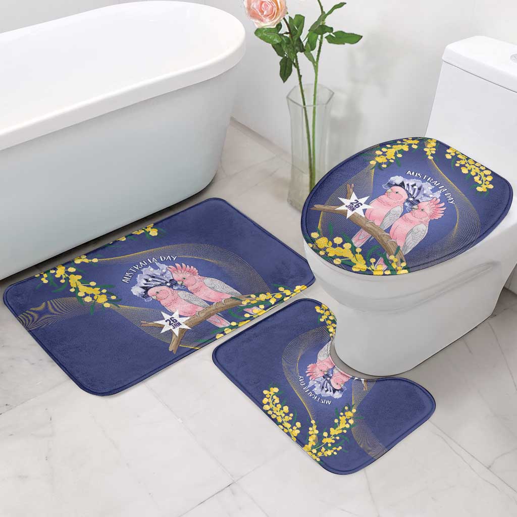 Pink Galah Australia Day Bathroom Set 26th January Golden Wattle Flag Color - Aussie Hoodie