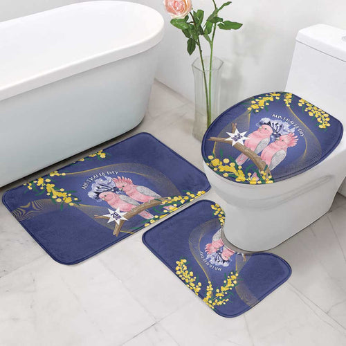 Pink Galah Australia Day Bathroom Set 26th January Golden Wattle Flag Color - Aussie Hoodie