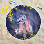 Pink Galah Australia Day Beach Blanket 26th January Golden Wattle Flag Color - Aussie Hoodie