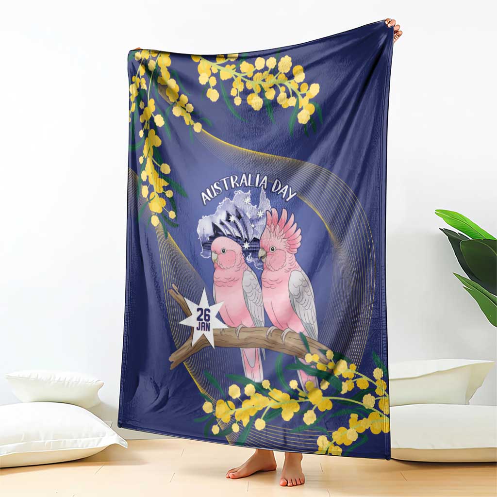 Pink Galah Australia Day Blanket 26th January Golden Wattle Flag Color - Aussie Hoodie