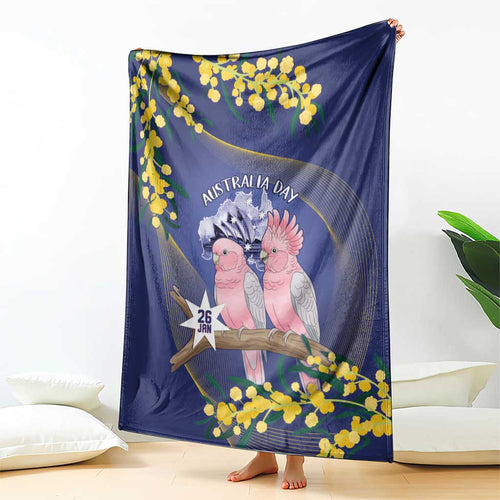 Pink Galah Australia Day Blanket 26th January Golden Wattle Flag Color - Aussie Hoodie