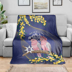 Pink Galah Australia Day Blanket 26th January Golden Wattle Flag Color - Aussie Hoodie