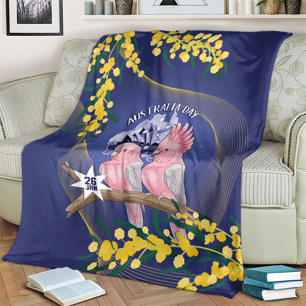 Pink Galah Australia Day Blanket 26th January Golden Wattle Flag Color - Aussie Hoodie
