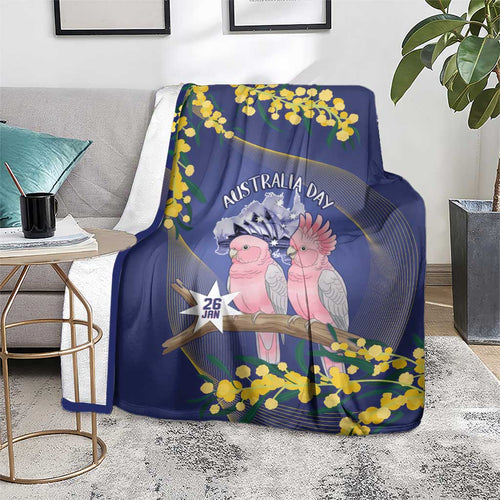 Pink Galah Australia Day Blanket 26th January Golden Wattle Flag Color - Aussie Hoodie