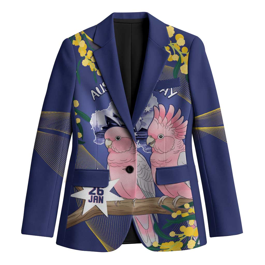 Personalised Pink Galah Australia Day Blazer 26th January Golden Wattle Flag Color - Aussie Hoodie