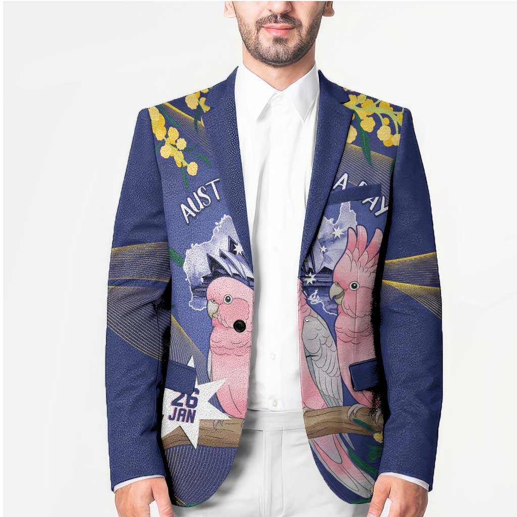 Personalised Pink Galah Australia Day Blazer 26th January Golden Wattle Flag Color - Aussie Hoodie