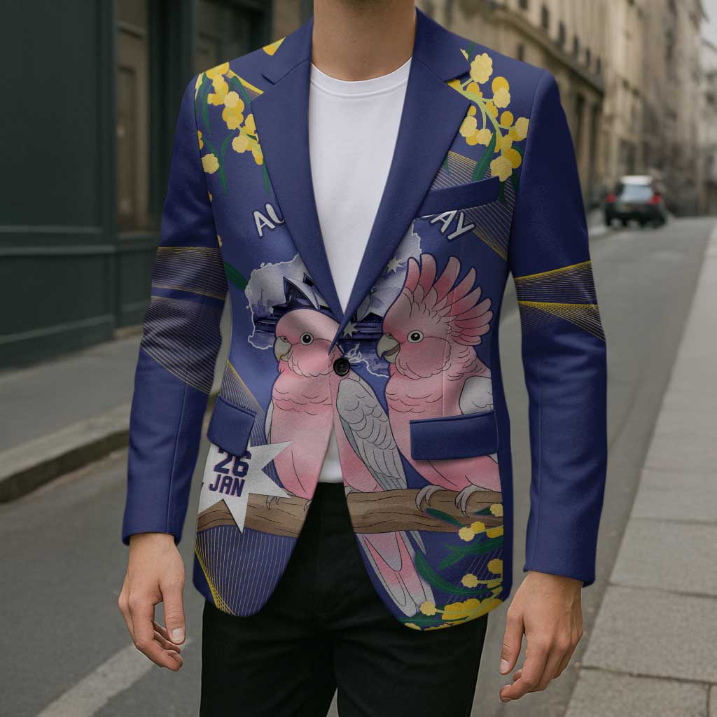 Personalised Pink Galah Australia Day Blazer 26th January Golden Wattle Flag Color - Aussie Hoodie