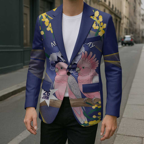 Personalised Pink Galah Australia Day Blazer 26th January Golden Wattle Flag Color - Aussie Hoodie