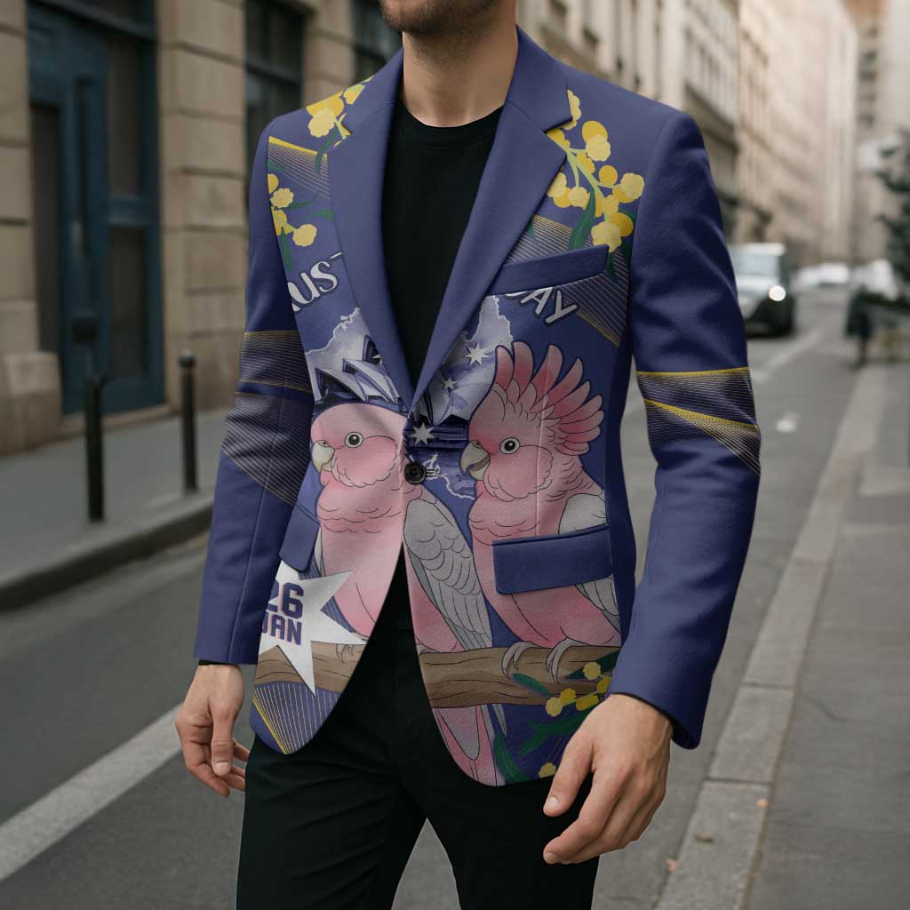 Personalised Pink Galah Australia Day Blazer 26th January Golden Wattle Flag Color - Aussie Hoodie