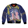 Personalised Pink Galah Australia Day Bomber Jacket 26th January Golden Wattle Flag Color - Aussie Hoodie