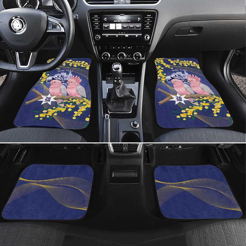 Personalised Pink Galah Australia Day Car Mats 26th January Golden Wattle Flag Color - Aussie Hoodie