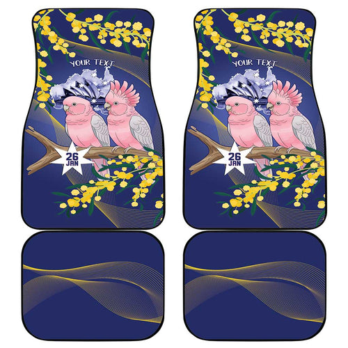 Personalised Pink Galah Australia Day Car Mats 26th January Golden Wattle Flag Color - Aussie Hoodie