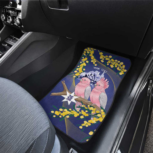 Personalised Pink Galah Australia Day Car Mats 26th January Golden Wattle Flag Color - Aussie Hoodie