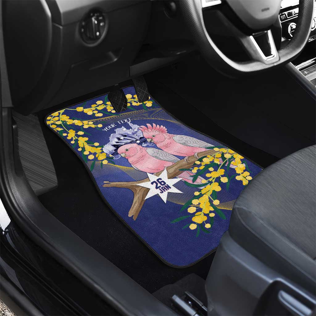 Personalised Pink Galah Australia Day Car Mats 26th January Golden Wattle Flag Color - Aussie Hoodie