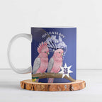 Personalised Pink Galah Australia Day Ceramic Mug 26th January Golden Wattle Flag Color - Aussie Hoodie