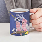 Personalised Pink Galah Australia Day Ceramic Mug 26th January Golden Wattle Flag Color - Aussie Hoodie