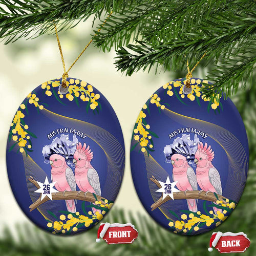 Pink Galah Australia Day Ceramic Ornament 26th January Golden Wattle Flag Color - Aussie Hoodie
