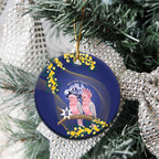 Pink Galah Australia Day Ceramic Ornament 26th January Golden Wattle Flag Color - Aussie Hoodie