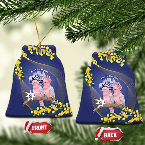 Pink Galah Australia Day Ceramic Ornament 26th January Golden Wattle Flag Color - Aussie Hoodie