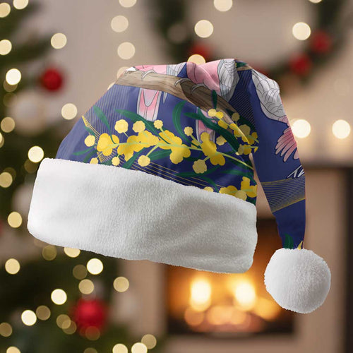 Pink Galah Australia Day Christmas Santa Hat 26th January Golden Wattle Flag Color - Aussie Hoodie