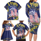 Personalised Pink Galah Australia Day Family Matching Long Sleeve Bodycon Dress and Hawaiian Shirt 26th January Golden Wattle Flag Color - Aussie Hoodie