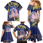 Personalised Pink Galah Australia Day Family Matching Mermaid Dress and Hawaiian Shirt 26th January Golden Wattle Flag Color - Aussie Hoodie