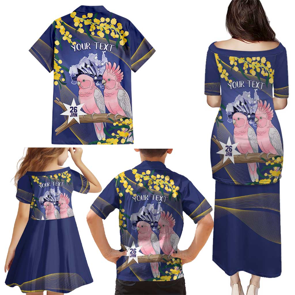 Personalised Pink Galah Australia Day Family Matching Puletasi and Hawaiian Shirt 26th January Golden Wattle Flag Color - Aussie Hoodie
