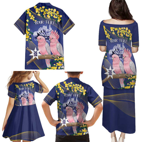 Personalised Pink Galah Australia Day Family Matching Puletasi and Hawaiian Shirt 26th January Golden Wattle Flag Color - Aussie Hoodie