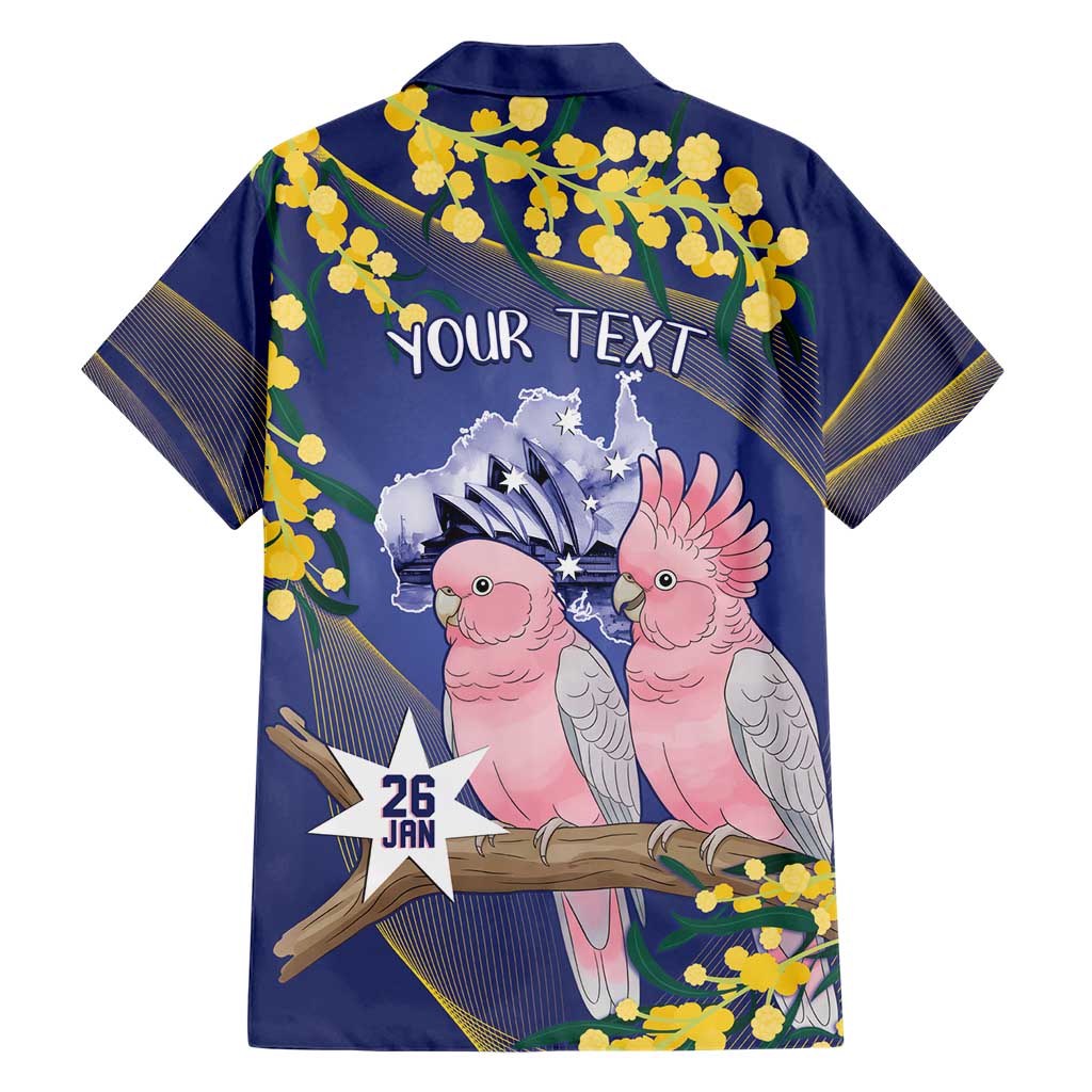 Personalised Pink Galah Australia Day Family Matching Puletasi and Hawaiian Shirt 26th January Golden Wattle Flag Color - Aussie Hoodie