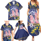 Personalised Pink Galah Australia Day Family Matching Summer Maxi Dress and Hawaiian Shirt 26th January Golden Wattle Flag Color - Aussie Hoodie