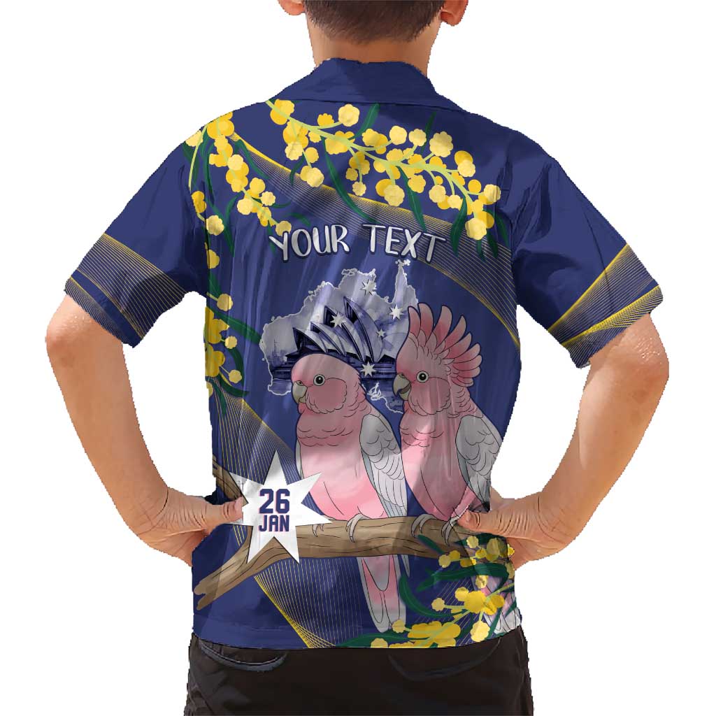Personalised Pink Galah Australia Day Family Matching Summer Maxi Dress and Hawaiian Shirt 26th January Golden Wattle Flag Color - Aussie Hoodie