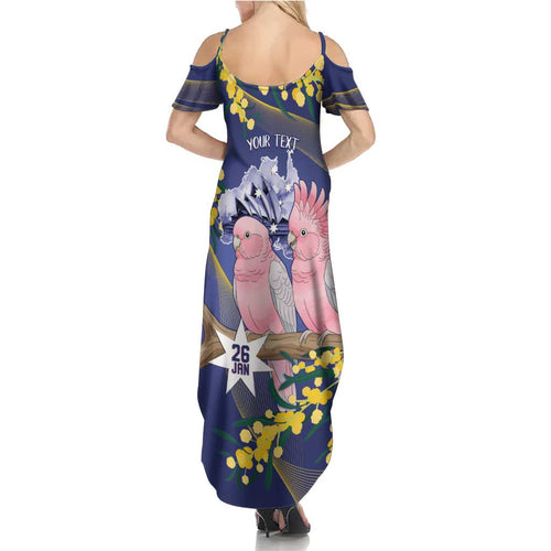 Personalised Pink Galah Australia Day Family Matching Summer Maxi Dress and Hawaiian Shirt 26th January Golden Wattle Flag Color - Aussie Hoodie